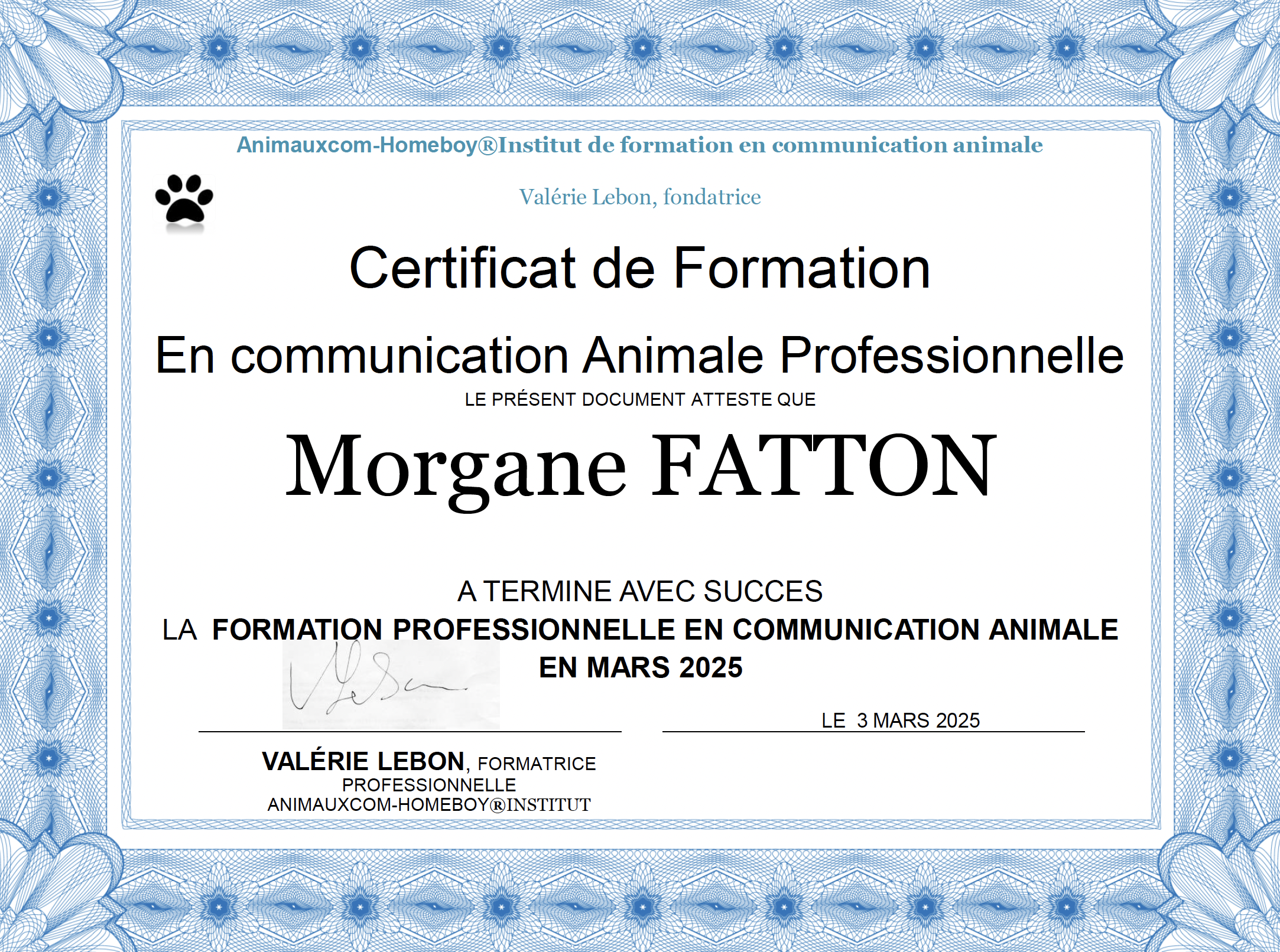 diplome en communication animale morgane fatton